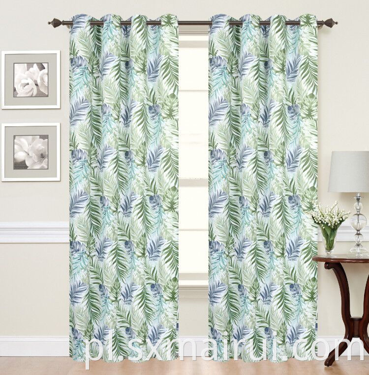 100% Polyester Linen Color Shading Printed Curtains